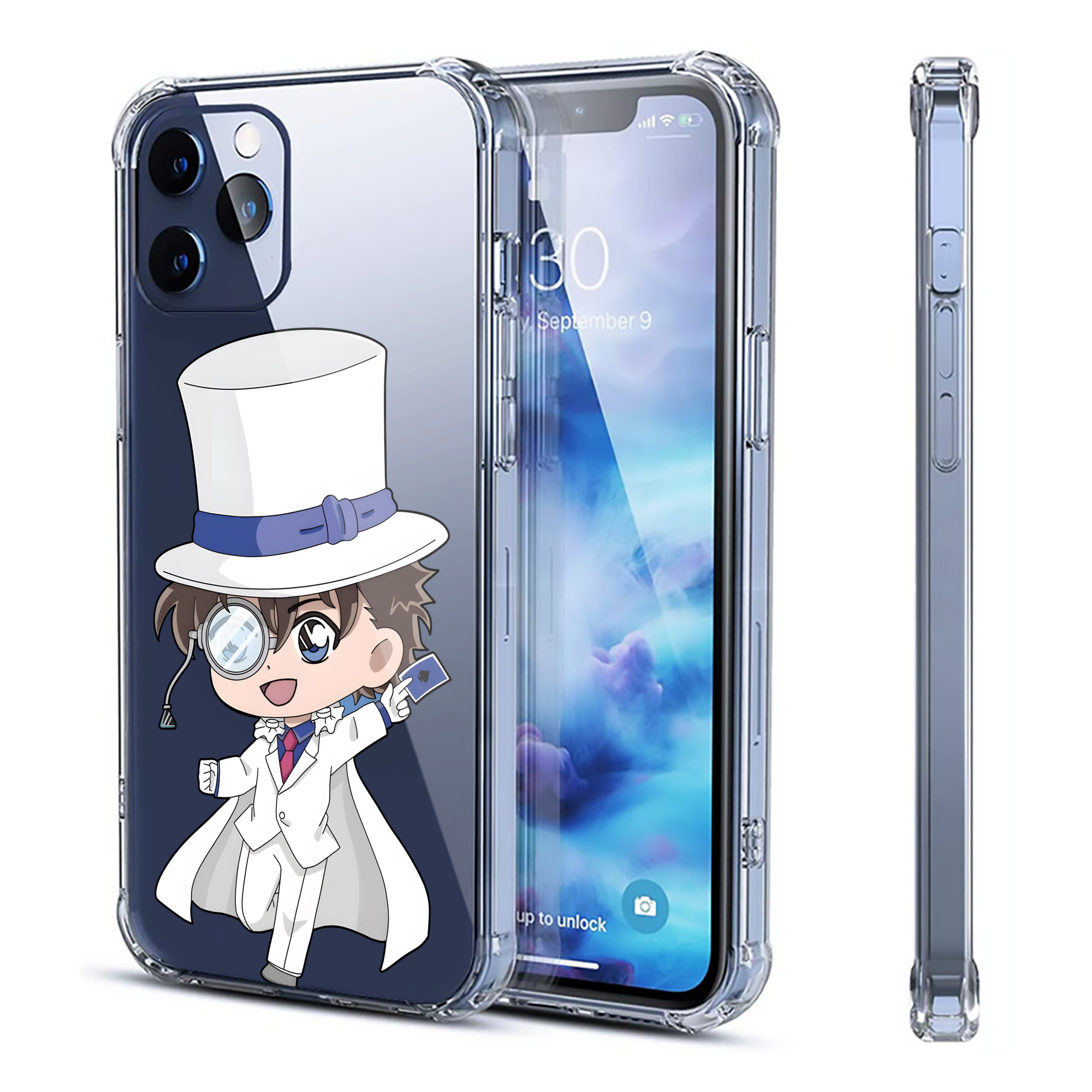 （画像用） 名探偵コナン くろば かいと Detective Conan Kuroba Kaito 【iPhone 12シリーズ対応】透明スマホケース（クリアソフトケース）